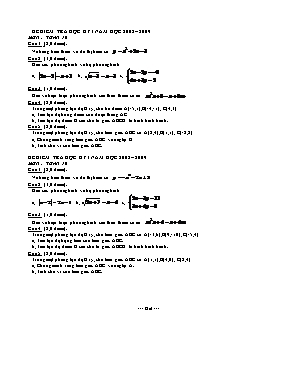 Đề kiểm tra Học kỳ I môn Toán Lớp 10 - Năm học 2008-2009 (Có đáp án)